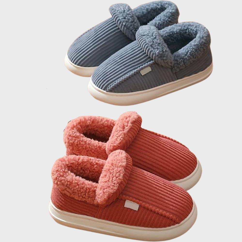 Ciepłe i komfortowe damskie kapcie - Livia-Niebieski-36-36.5-Trend Polska