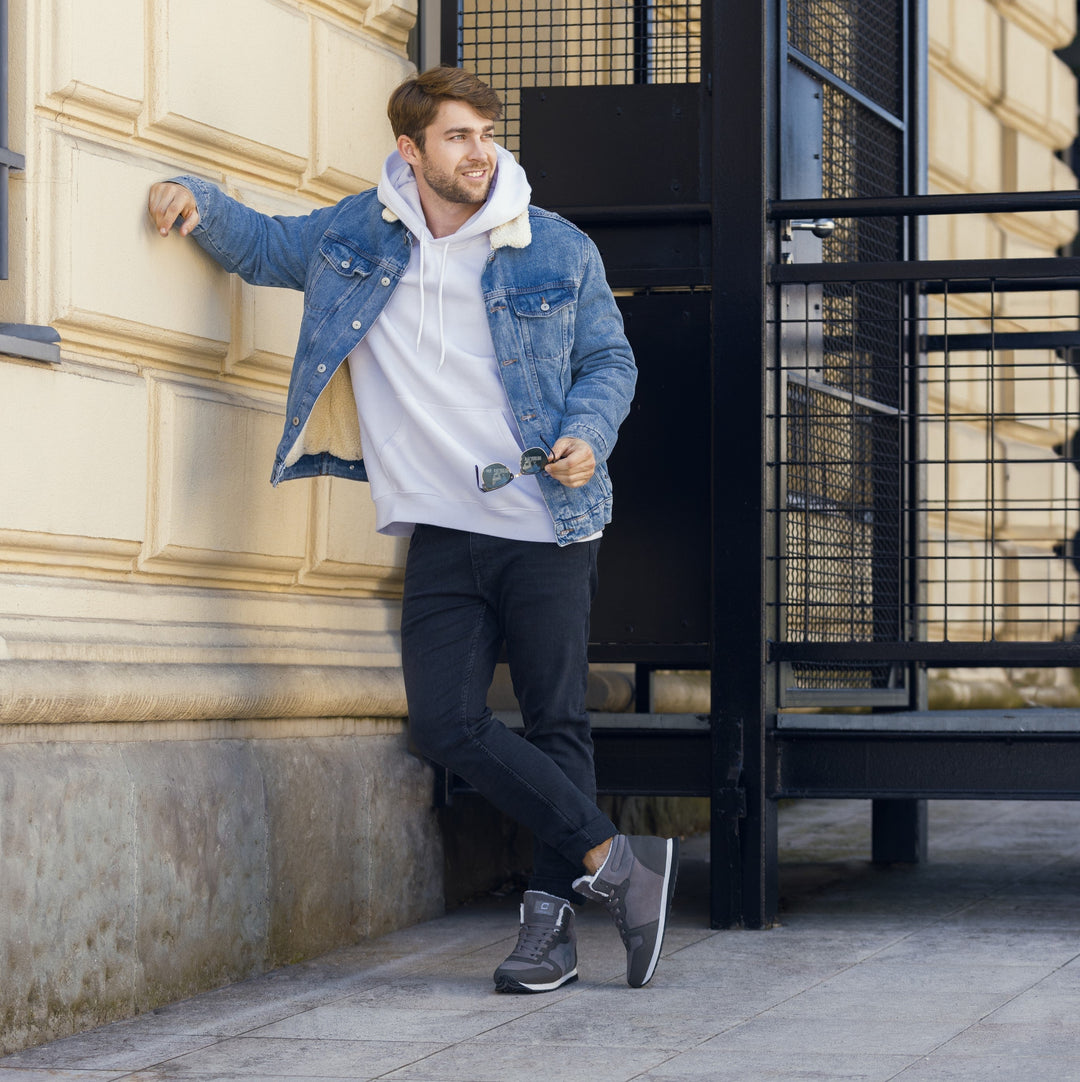 Ciepłe męskie buty z ocieplaną wkładką – Ruben-Niebieski-39-Trend Polska