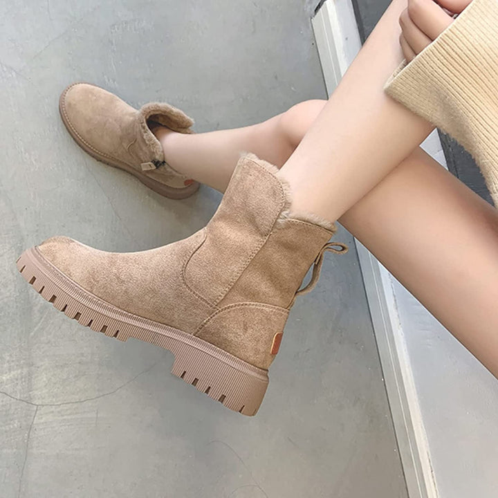 Ciepłe ocieplane damskie kozaki zimowe - Isabella Comfy Boot-Czarny-34-Trend Polska