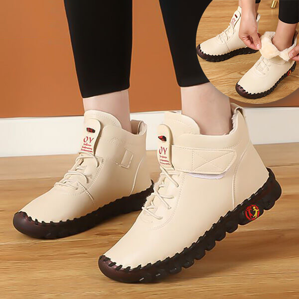 Ciepłe wysokie buty damskie – Nova-Beżowy-35-Trend Polska