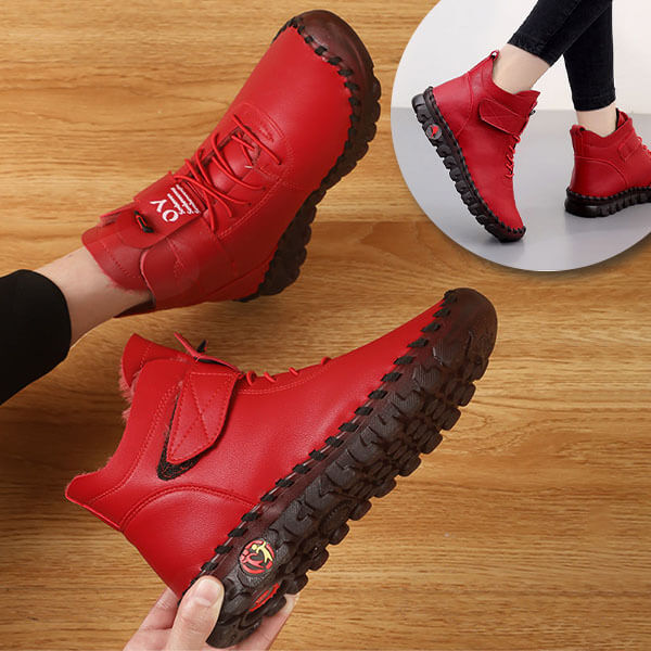 Ciepłe wysokie buty damskie – Nova-Czerwony-35-Trend Polska