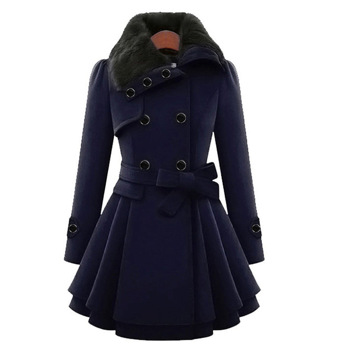 Ciepły i długi płaszcz zimowy dla kobiet - Vivienne-Khaki-S-Trend Polska