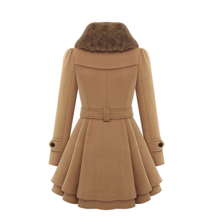Ciepły i długi płaszcz zimowy dla kobiet - Vivienne-Khaki-S-Trend Polska
