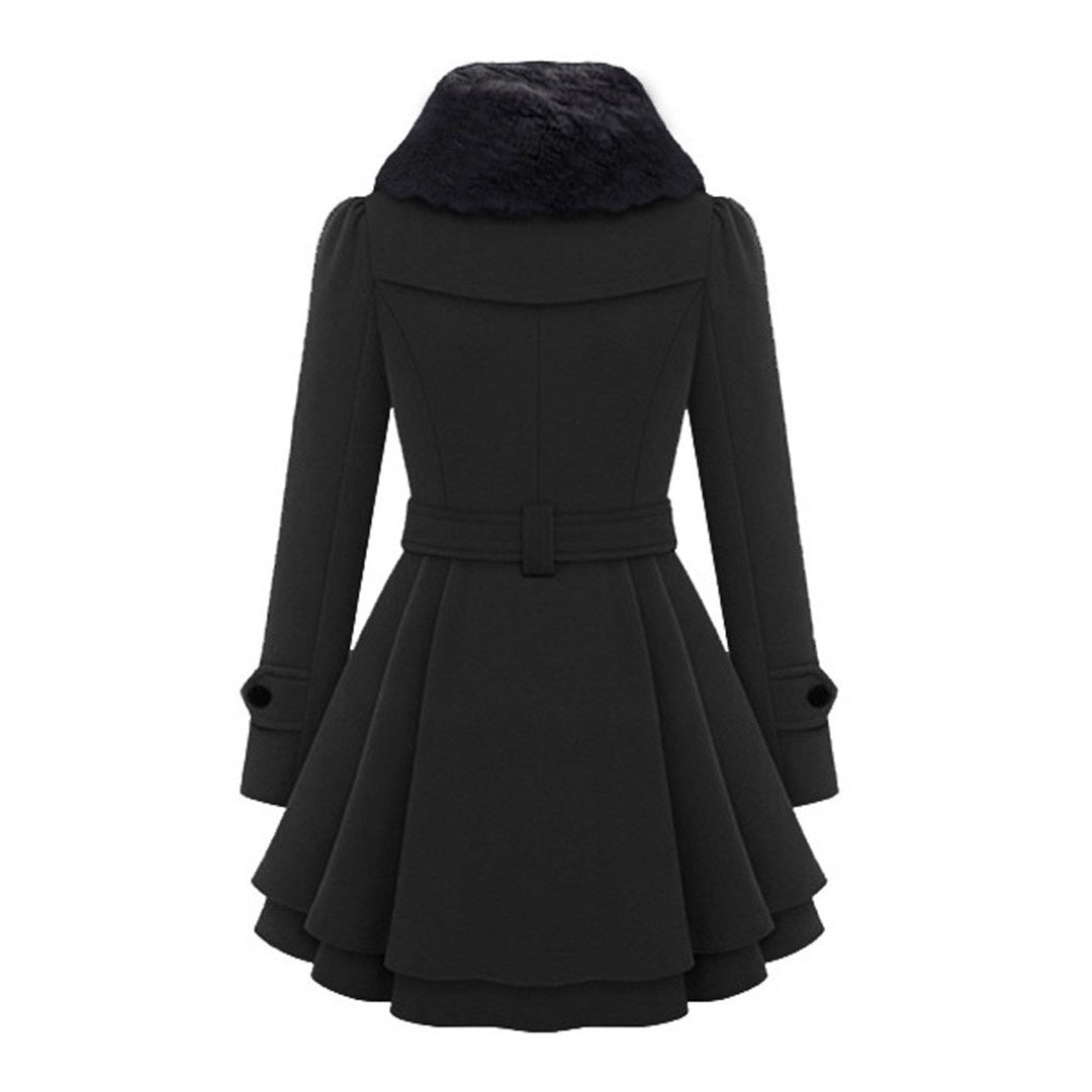 Ciepły i długi płaszcz zimowy dla kobiet - Vivienne-Khaki-S-Trend Polska
