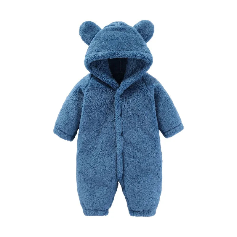 Ciepły kombinezon Teddy z uszami – Ostateczny komfort polarowy dla dzieci-Niebieski-0-3 miesięcy (59cm)-Trend Polska