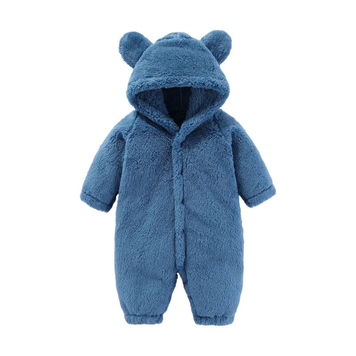 Ciepły kombinezon Teddy z uszami – Ostateczny komfort polarowy dla dzieci-Niebieski-0-3 miesięcy (59cm)-Trend Polska