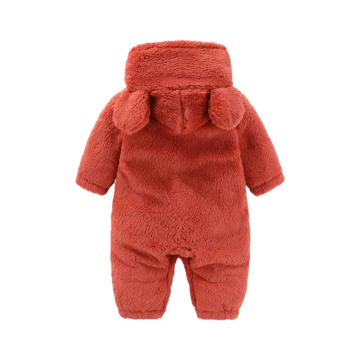 Ciepły kombinezon Teddy z uszami – Ostateczny komfort polarowy dla dzieci-Czerwony-0-3 miesięcy (59cm)-Trend Polska