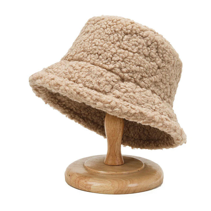 Ciepły Modny Kapelusz Teddy Bucket - Livia-Beżowy-Trend Polska