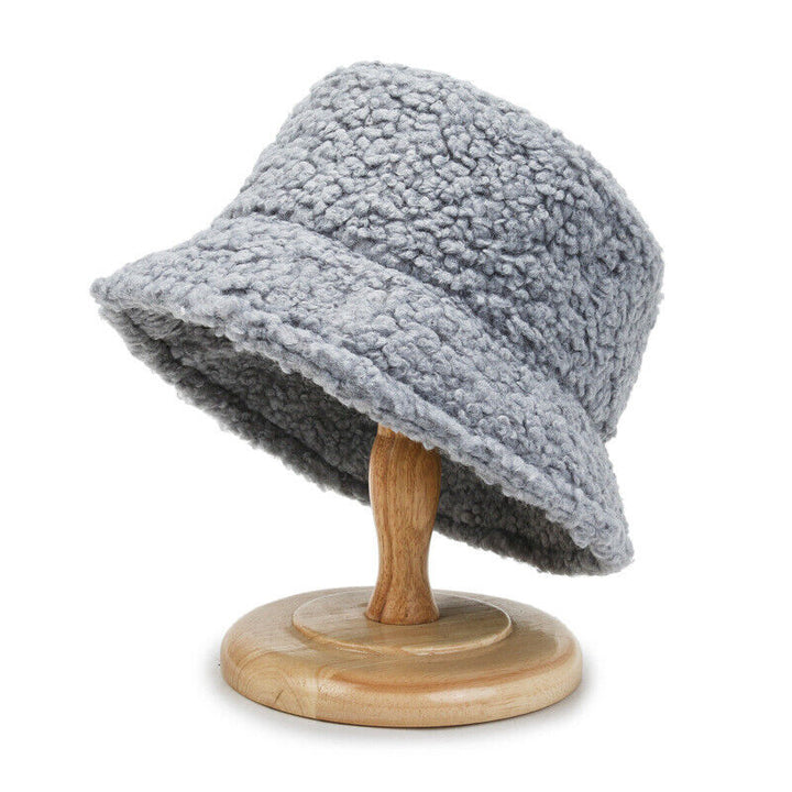 Ciepły Modny Kapelusz Teddy Bucket - Livia-Szary-Trend Polska