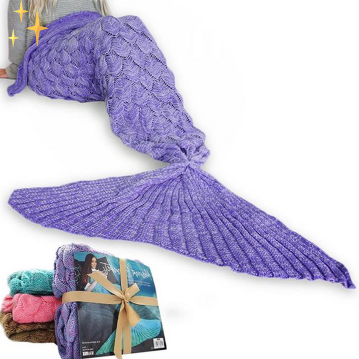 Ciepły Szydełkowany Ogon Syreny - MermaidDreams-Fioletowy-Trend Polska