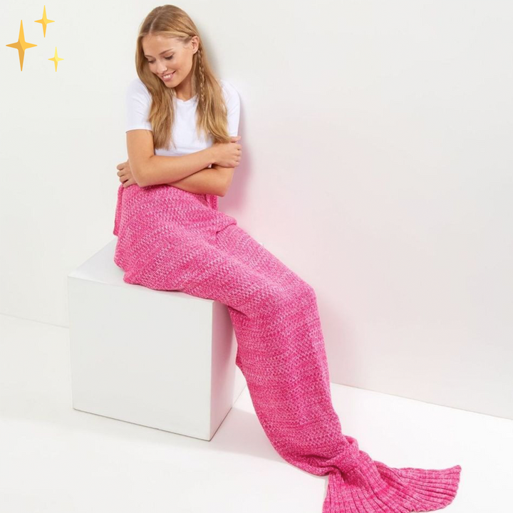 Ciepły Szydełkowany Ogon Syreny - MermaidDreams-Różowy-Trend Polska