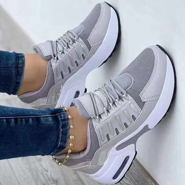 CloudStride Air | Casual Sneakers z Wytłumionym Obcasem dla Dziewczyn-Szary-36-Trend Polska