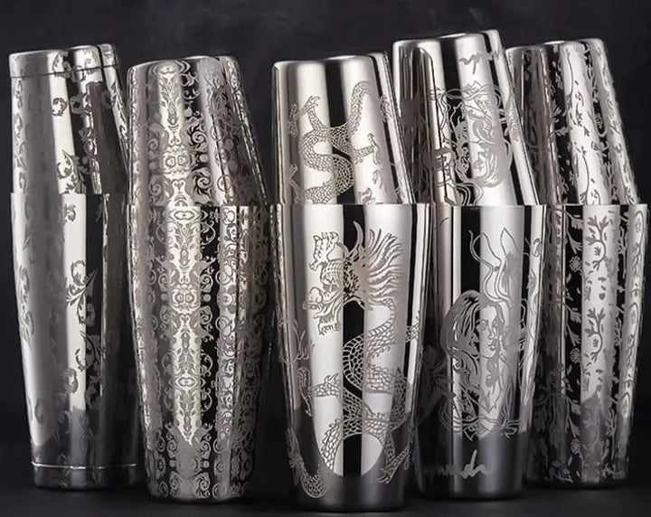 Cocktail shaker grawerowany – Mixaro-Chiński smok-Trend Polska