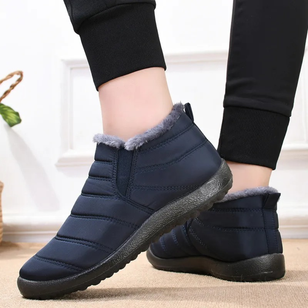 Comfy Fleece Botki - Elise-35-Blauw-Trend Polska