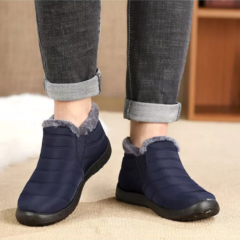 Comfy Fleece Botki - Elise-35-Blauw-Trend Polska