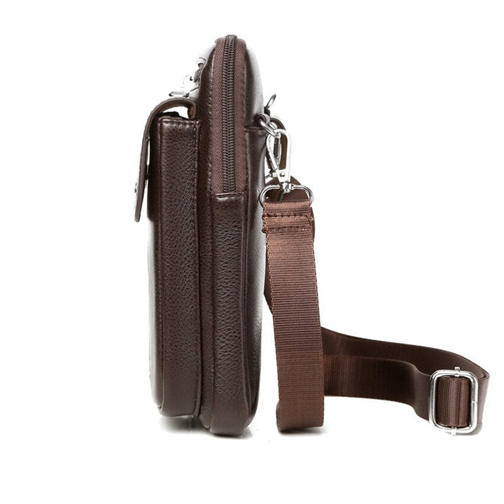 Kompaktowa torba crossbody z PU skóry dla mężczyzn z regulowanym paskiem