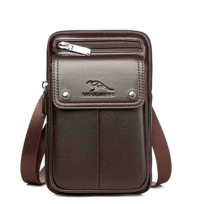 Kompaktowa torba crossbody z PU skóry dla mężczyzn z regulowanym paskiem