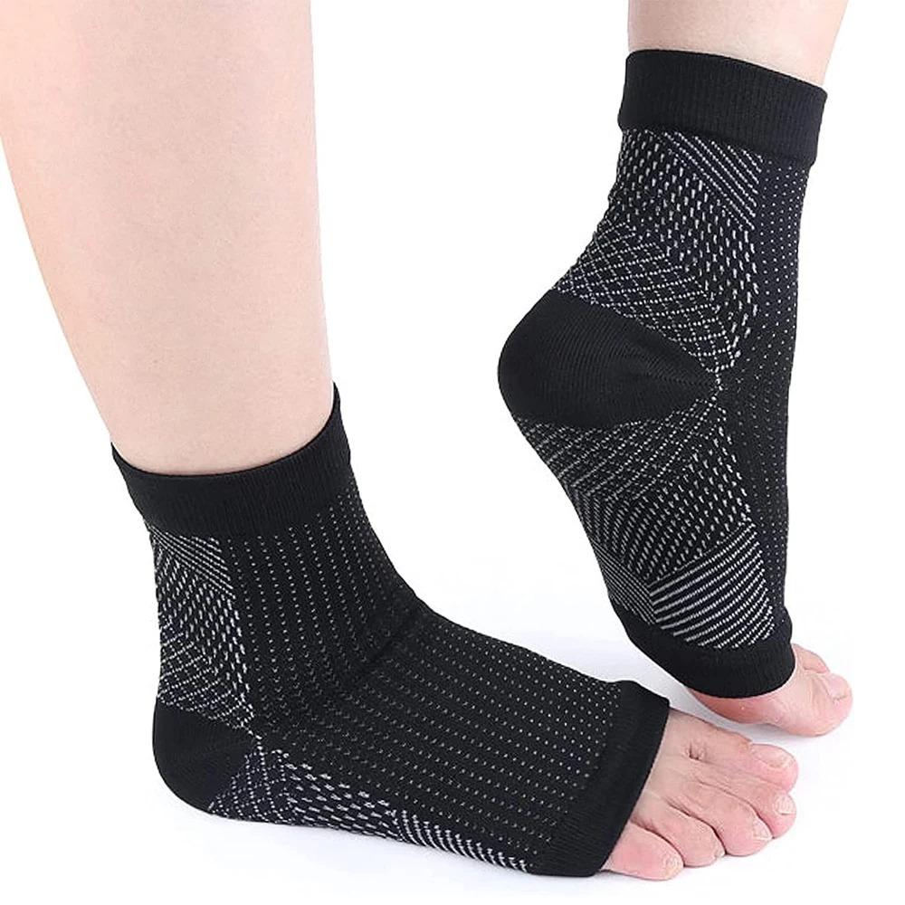 Compressja skarpetek na kostki dla neuropatii - AnkleSupport Pro-Czarnobiały-M (35-40)-Trend Polska