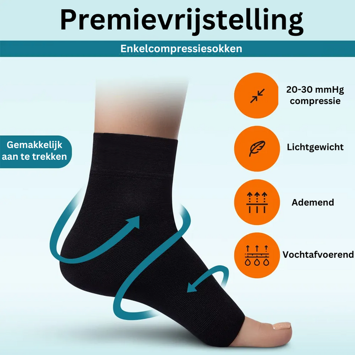 Compressja skarpetek na kostki dla neuropatii - AnkleSupport Pro-Czarnobiały-M (35-40)-Trend Polska
