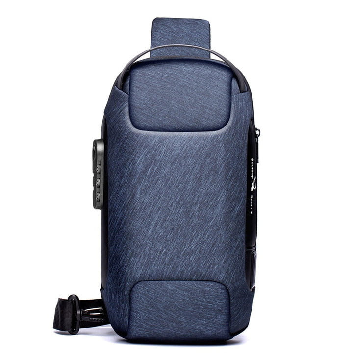 Kompaktowa wodoodporna torba crossbody dla mężczyzn - przeciwwłamaniowa z ładowaniem USB