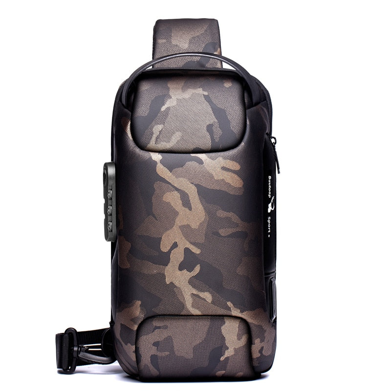 Kompaktowa wodoodporna torba crossbody dla mężczyzn - przeciwwłamaniowa z ładowaniem USB