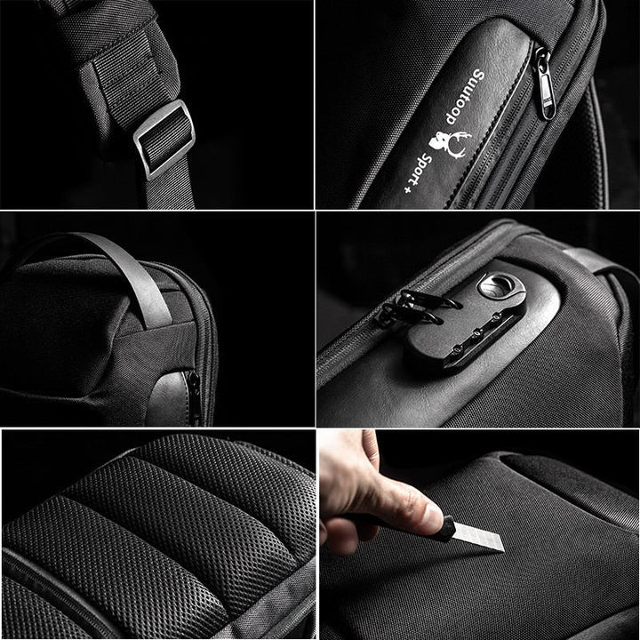 Kompaktowa wodoodporna torba crossbody dla mężczyzn - przeciwwłamaniowa z ładowaniem USB