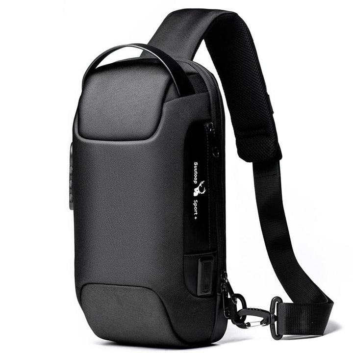 Kompaktowa wodoodporna torba crossbody dla mężczyzn - przeciwwłamaniowa z ładowaniem USB