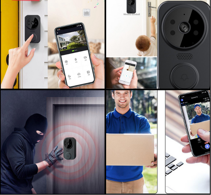 Czarny inteligentny dzwonek Wi-Fi z kamerą – Noctiq-Czarny-Trend Polska