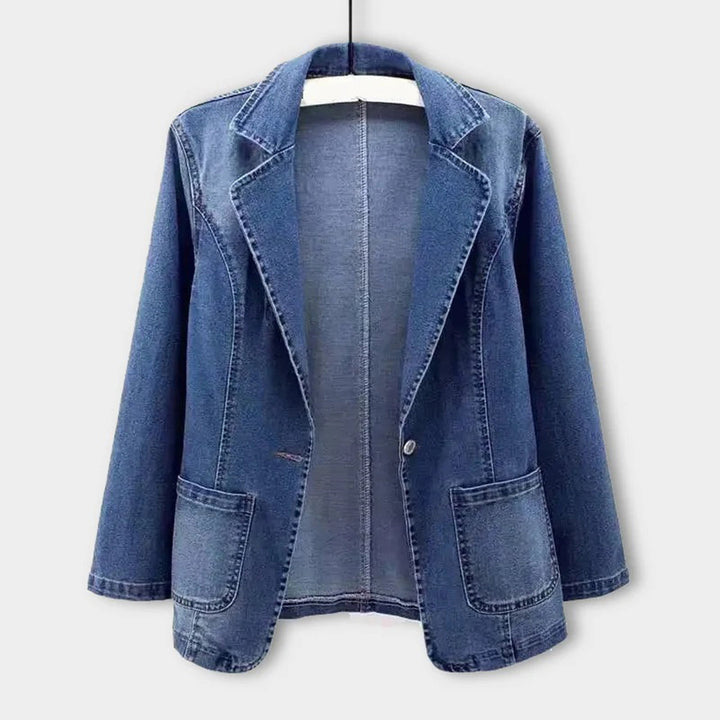 Damski jeansowy blazer z eleganckim krojem - Nora-S-Trend Polska