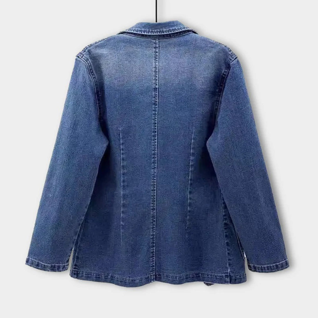 Damski jeansowy blazer z eleganckim krojem - Nora-S-Trend Polska