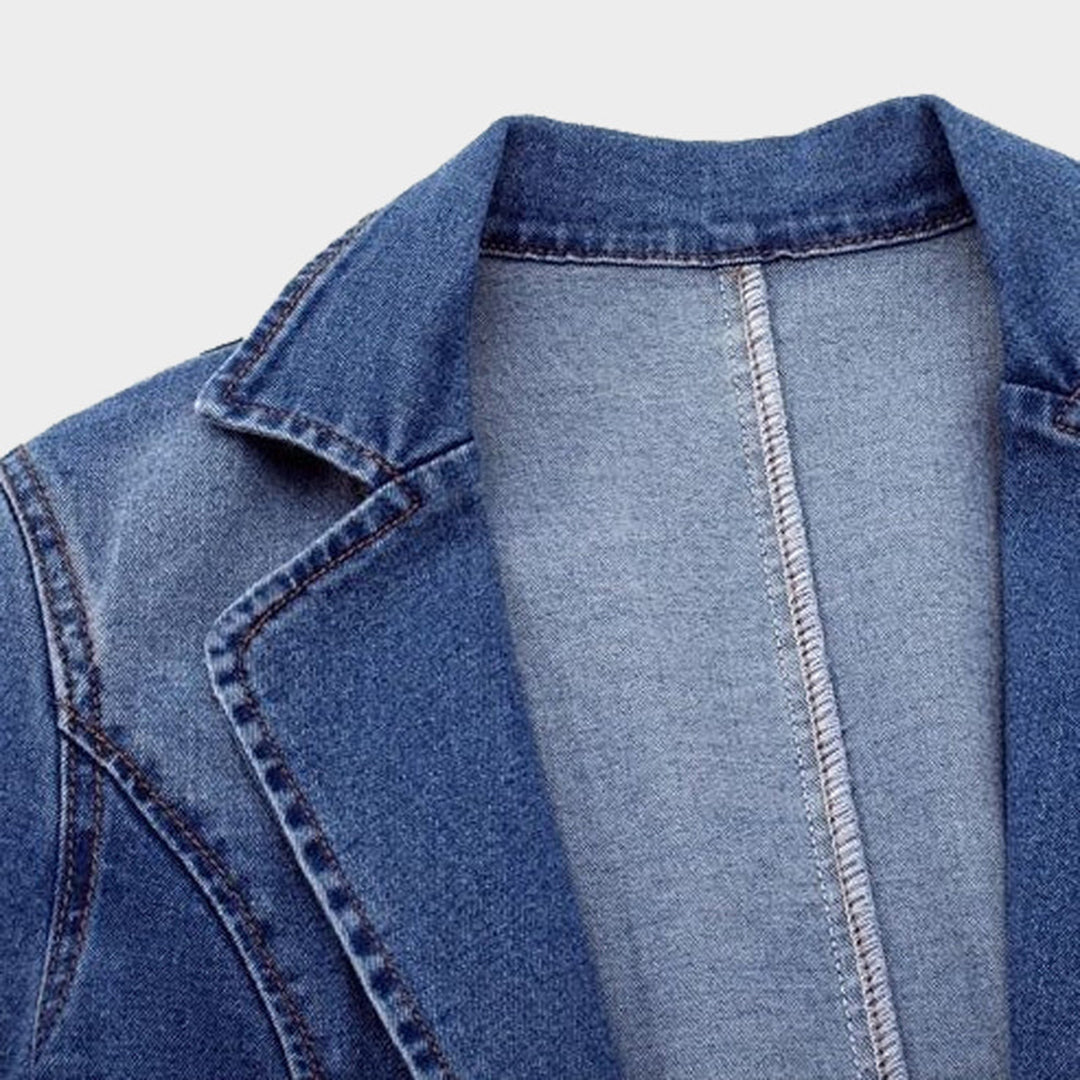 Damski jeansowy blazer z eleganckim krojem - Nora-S-Trend Polska