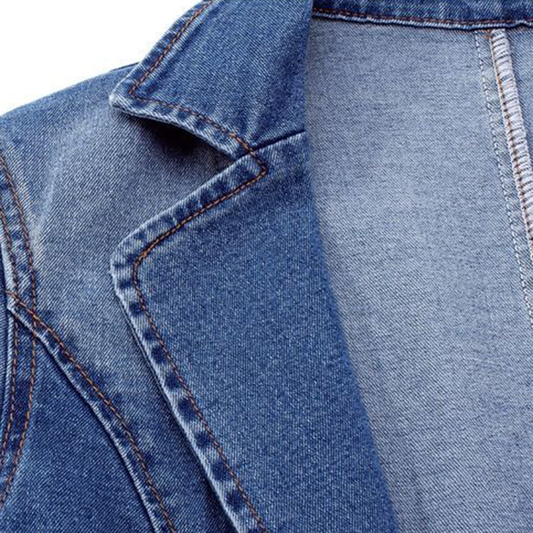 Damski jeansowy blazer z eleganckim krojem - Nora-S-Trend Polska