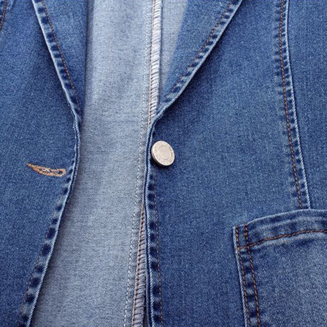 Damski jeansowy blazer z eleganckim krojem - Nora-S-Trend Polska