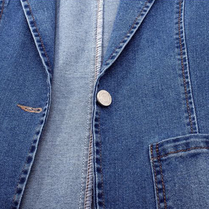 Damski jeansowy blazer z eleganckim krojem - Nora-S-Trend Polska