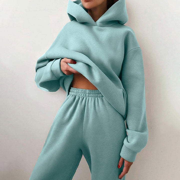 Damski oversize zestaw dresowy – Liv-Jasnoniebieski-Trend Polska