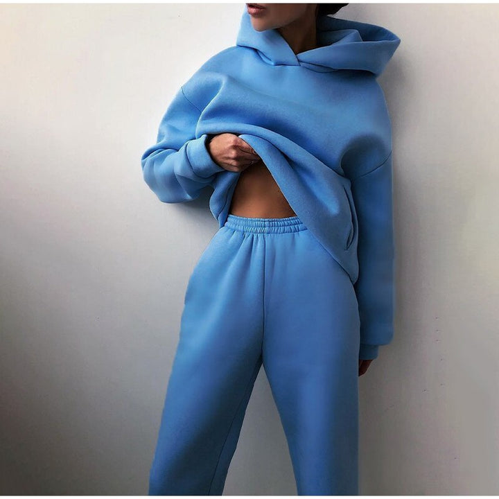 Damski oversize zestaw dresowy – Liv-Niebieski-Trend Polska