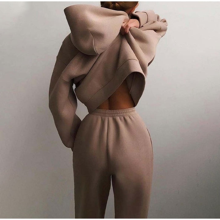 Damski oversize zestaw dresowy – Liv-Jasny brązowy-Trend Polska