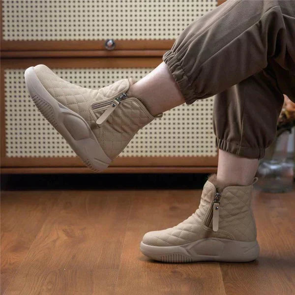 Damskie botki zimowe - Liana-Khaki-35-Trend Polska