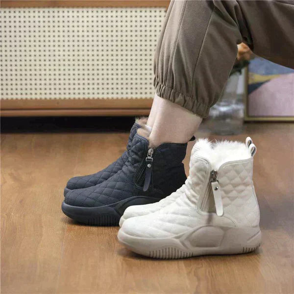 Damskie botki zimowe - Liana-Khaki-35-Trend Polska