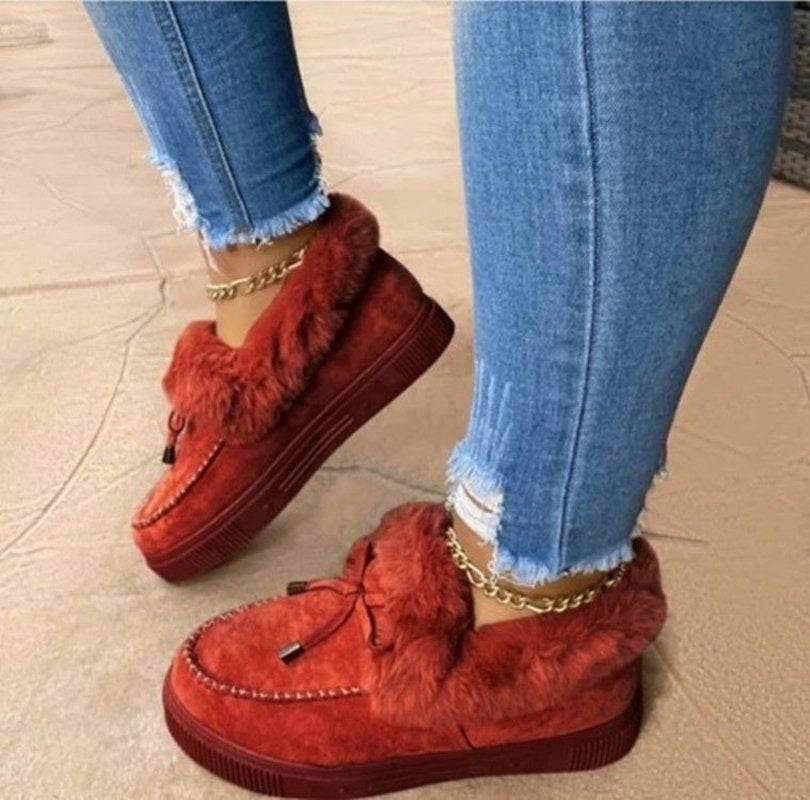 Damskie buty zimowe - WinterCozy-Czerwony-35-Trend Polska