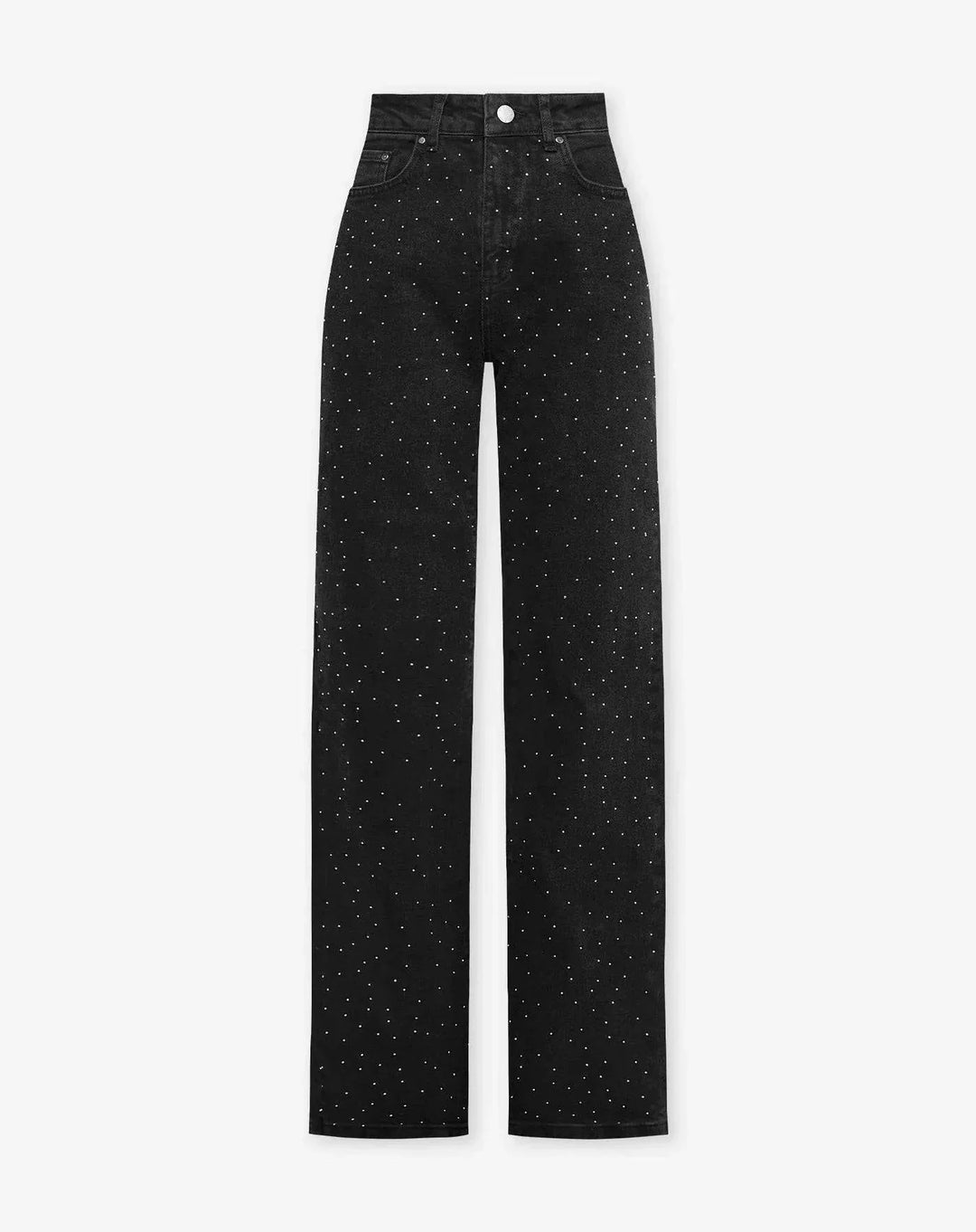 Damskie Jeans z Dżetami na Błyszczący Wygląd - Jade-Niebiesko Szary-S-Trend Polska
