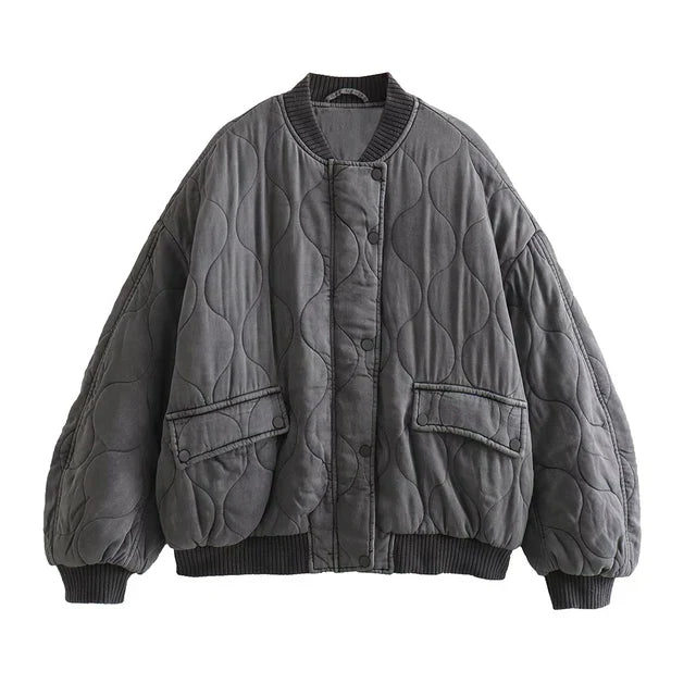 Damskie Overize Szary Bomberjack - Alexa-Szary-XS-Trend Polska