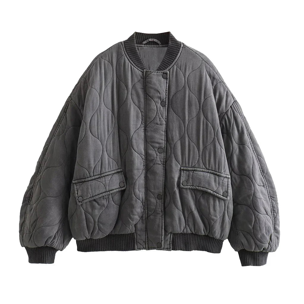 Damskie Overize Szary Bomberjack - Alexa-Szary-XS-Trend Polska