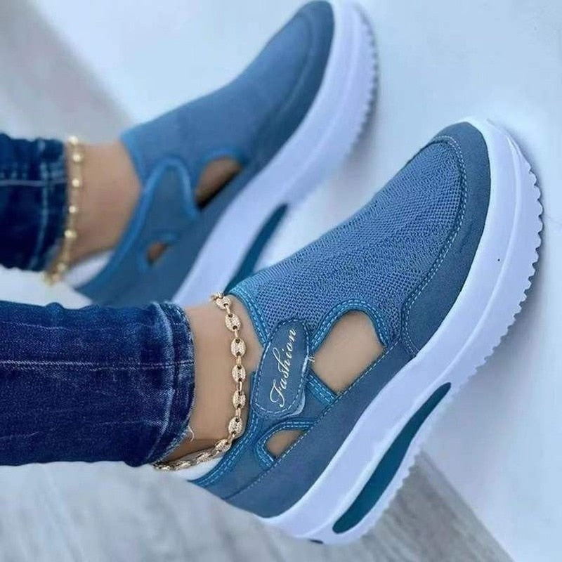 Damskie przewiewne sneakersy z siatki – Liana-Niebieski-35-Trend Polska