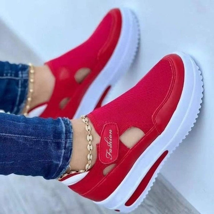 Damskie przewiewne sneakersy z siatki – Liana-Rot-35-Trend Polska