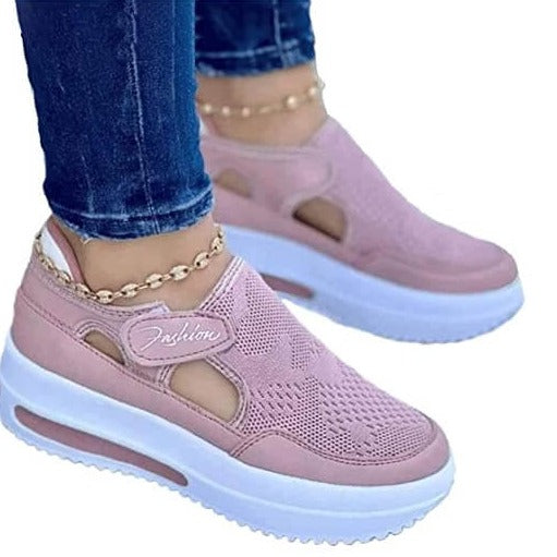 Damskie przewiewne sneakersy z siatki – Liana-Niebieski-35-Trend Polska