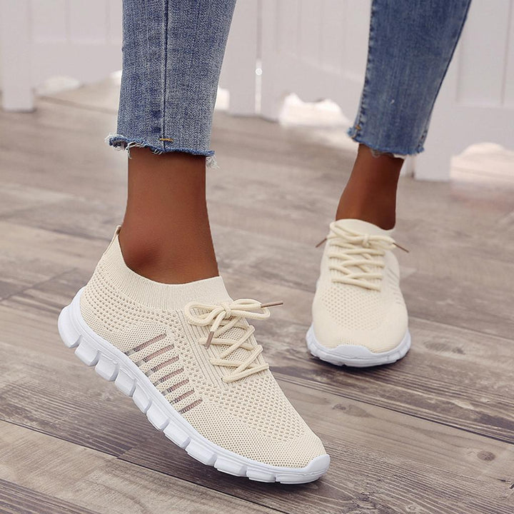Damskie sneakersy antypoślizgowe - ActiveColor-Beżowy-35-Trend Polska