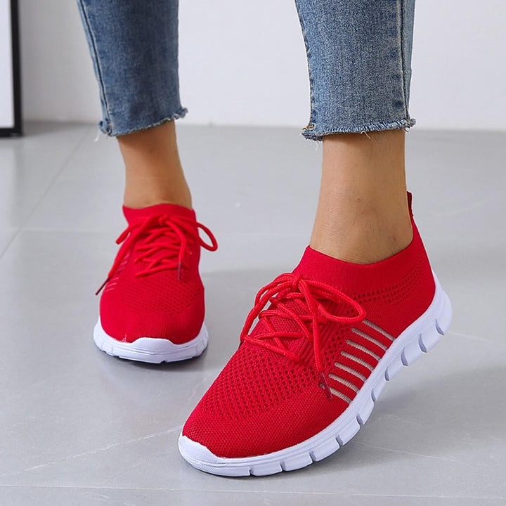 Damskie sneakersy antypoślizgowe - ActiveColor-Czerwony-35-Trend Polska