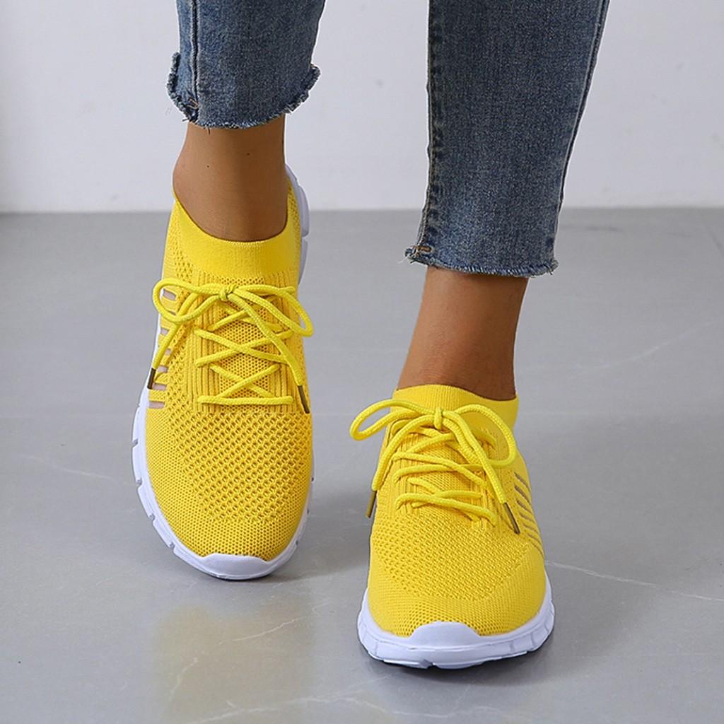 Damskie sneakersy antypoślizgowe - ActiveColor-Żółty-35-Trend Polska