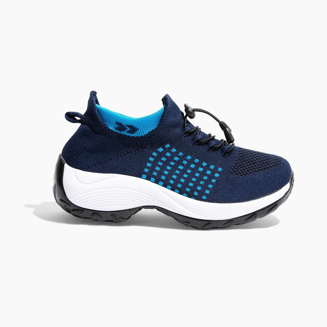 Damskie sneakersy - FlexiComfort-Biały Niebieski-35-Trend Polska